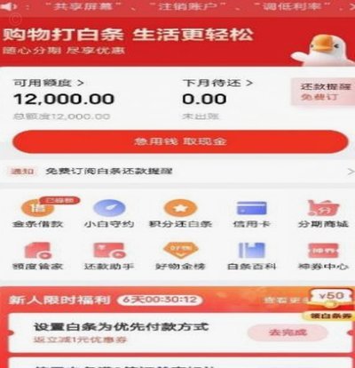 白条购物额度如何套出来